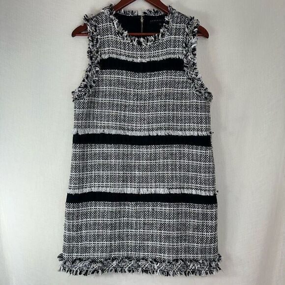 Endless Rose Whitney Tweed Tiered Cocktail Dress Womens Large Preppy Glam - Picture 1 of 7